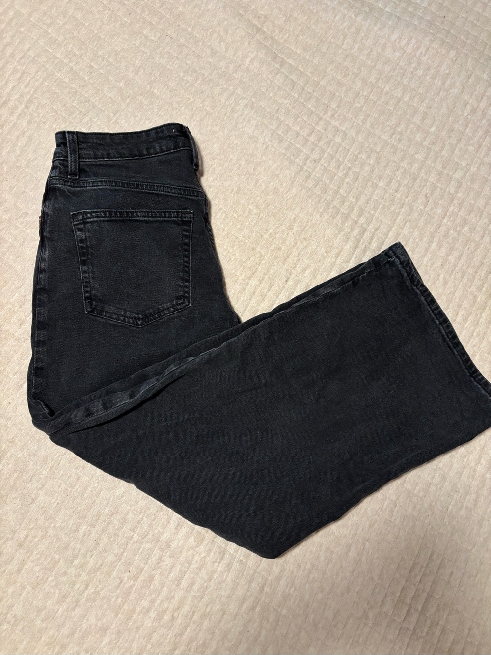 H&M Black Wash Wide Leg Denim Jeans Womens Size 6 EUC